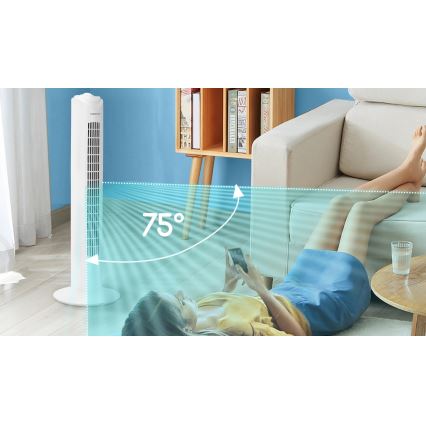 Aigostar - Ventoinha de torre 45W/230V branco