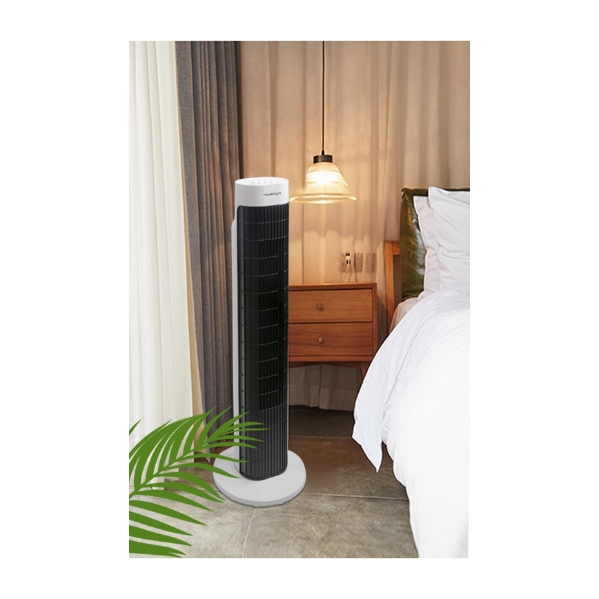Aigostar - Ventoinha de torre 45W/230V preto/branco