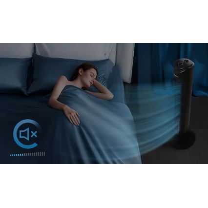 Aigostar - Ventoinha de torre 45W/230V preto