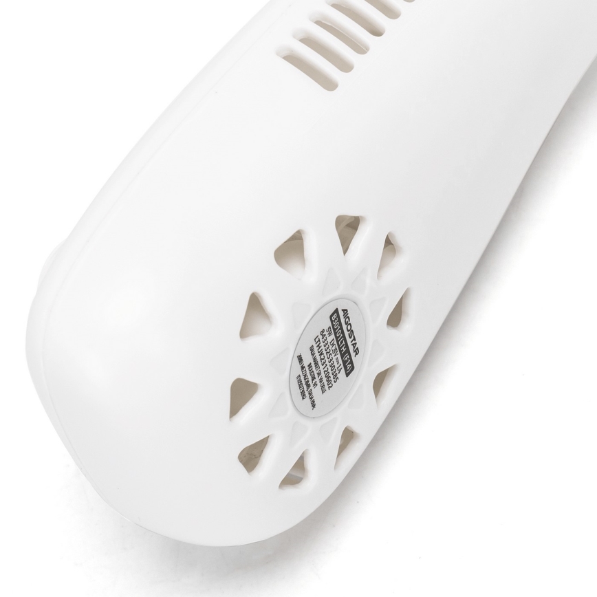 Aigostar - Ventoinha para o pescoço recarregável 4W/5V 2000mAh branco