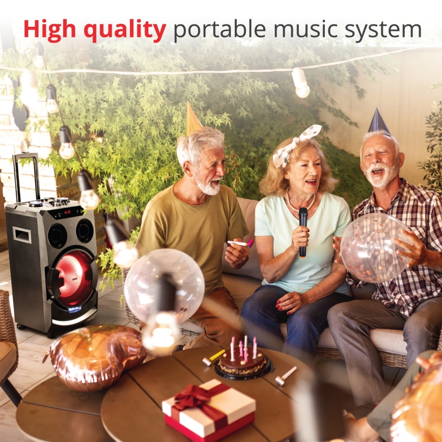 AKAI ABTS-112 - Coluna sem fios 300W/230V 7000 mAh + comando à distância