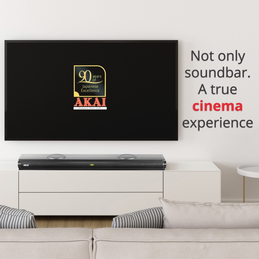 AKAI ASB-29 - Barra de som com subwoofer ativo 120W/230V + comando remoto