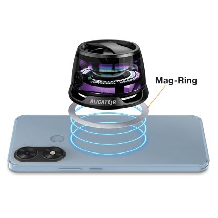 Aligator ABSMB01 - Altifalante magnético para MagSafe Mini Beat 400 mAh preto