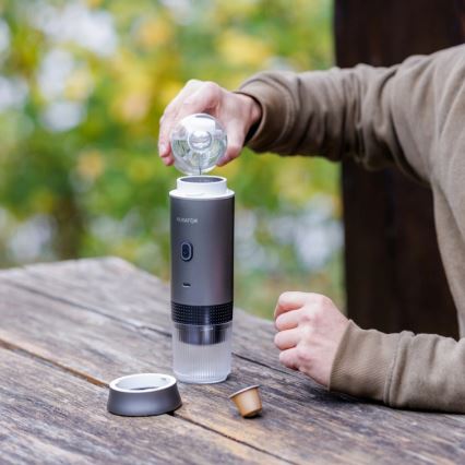 Aligator ACM002 - Cafeteira de viagem recarregável PortaCaffé 3 em 1 72W/7500 mAh cinzenta