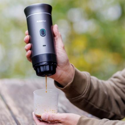 Aligator ACM002 - Cafeteira de viagem recarregável PortaCaffé 3 em 1 72W/7500 mAh cinzenta