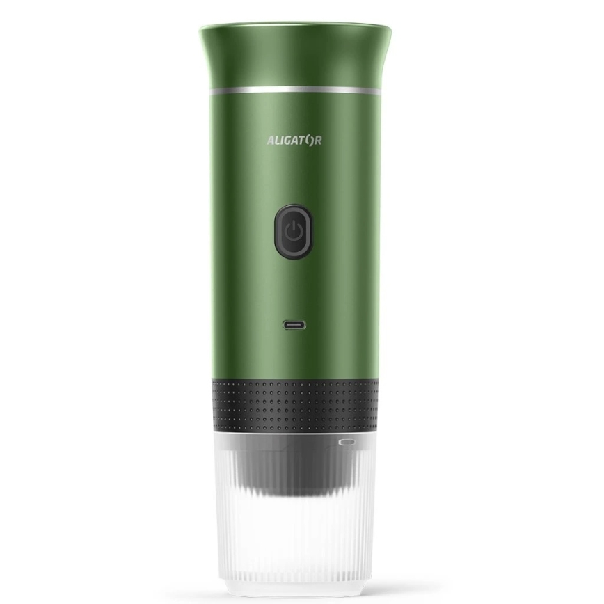 Aligator ACM003 - Cafeteira de viagem recarregável PortaCaffé 3 em 1 72W/7500 mAh verde