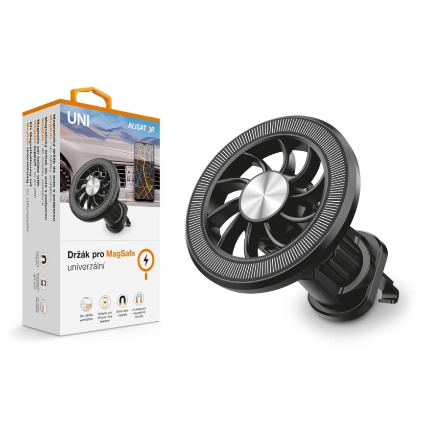 Aligator AMS06BK - Suporte magnético MagSafe para telemóvel para automóvel, preto