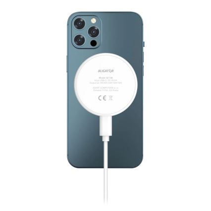 Aligator AMS08WT - Carregador sem fios MagSafe 3 em 1 15W branco