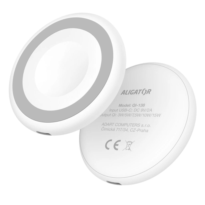 Aligator AMS08WT - Carregador sem fios MagSafe 3 em 1 15W branco