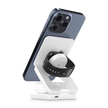 Aligator AMS09WT - Estação de carregamento sem fios MagSafe 3 em 1 15W branca