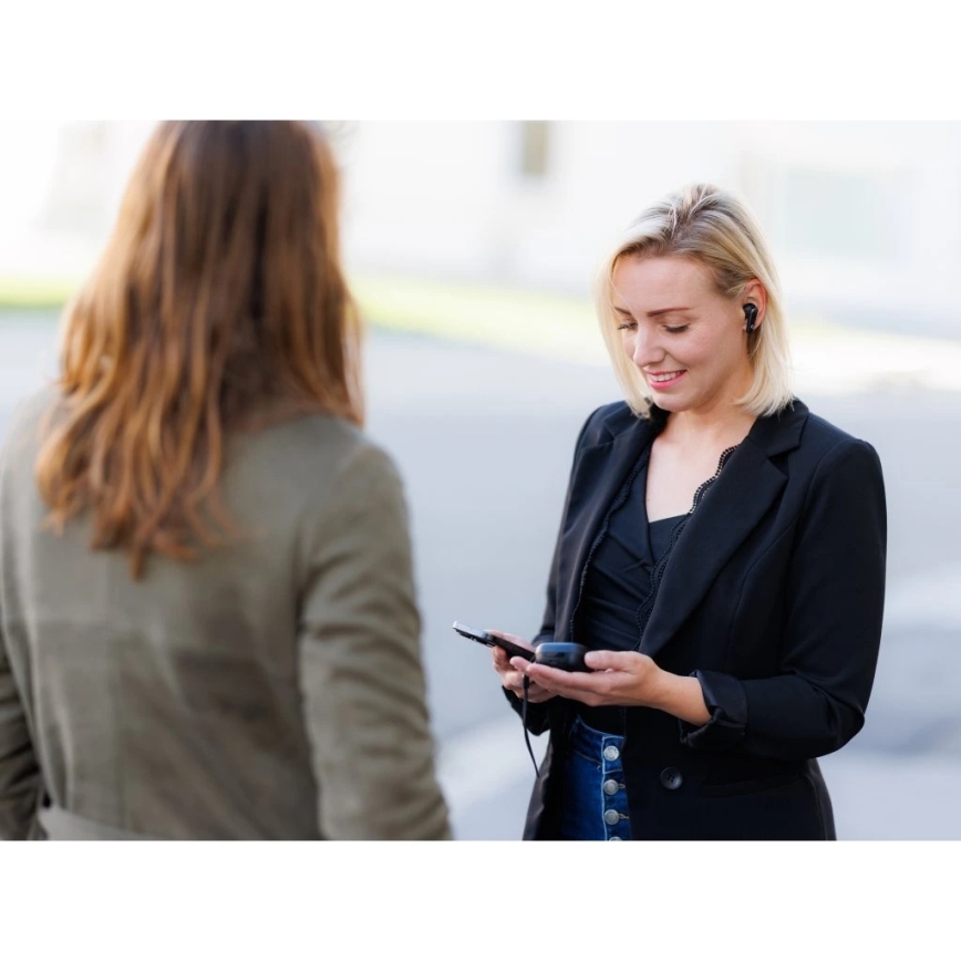 Aligator ATR10BK - Auscultadores sem fios com tradutor 2 em 1 Pods Translate 470 mAh + 2x 40 mAh preto