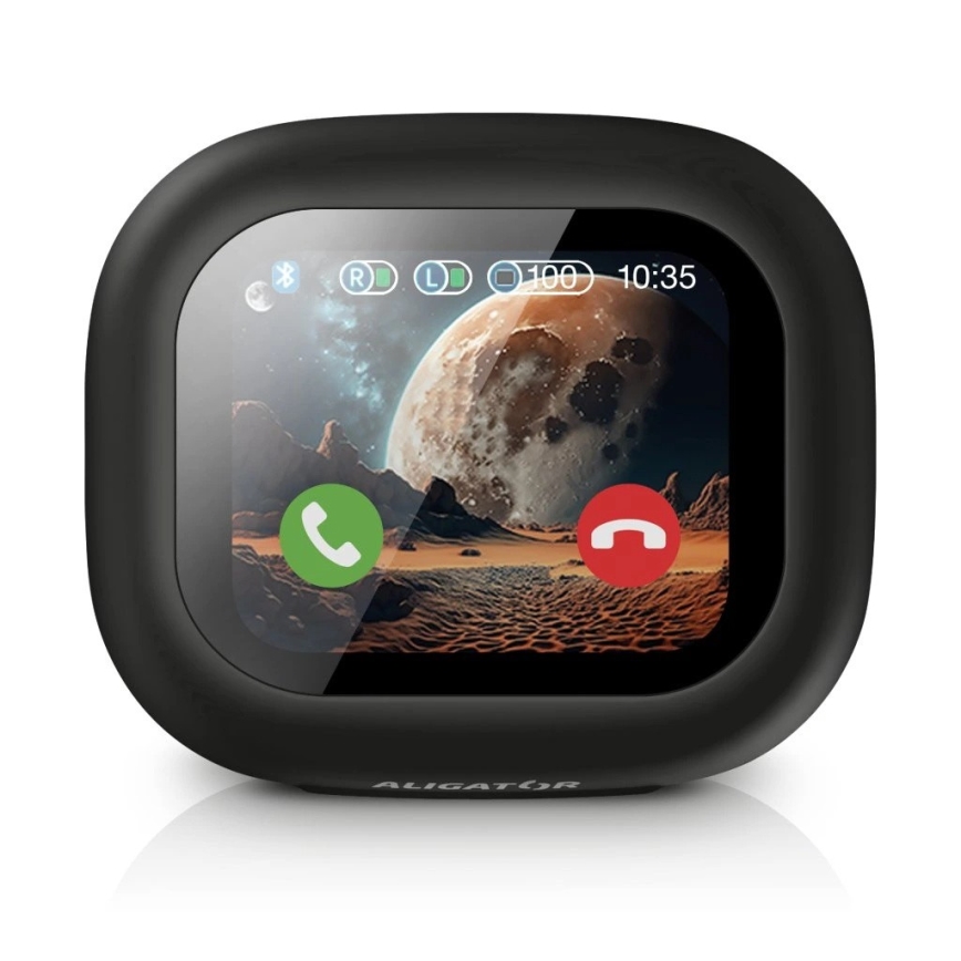 Aligator ATR10BK - Auscultadores sem fios com tradutor 2 em 1 Pods Translate 470 mAh + 2x 40 mAh preto