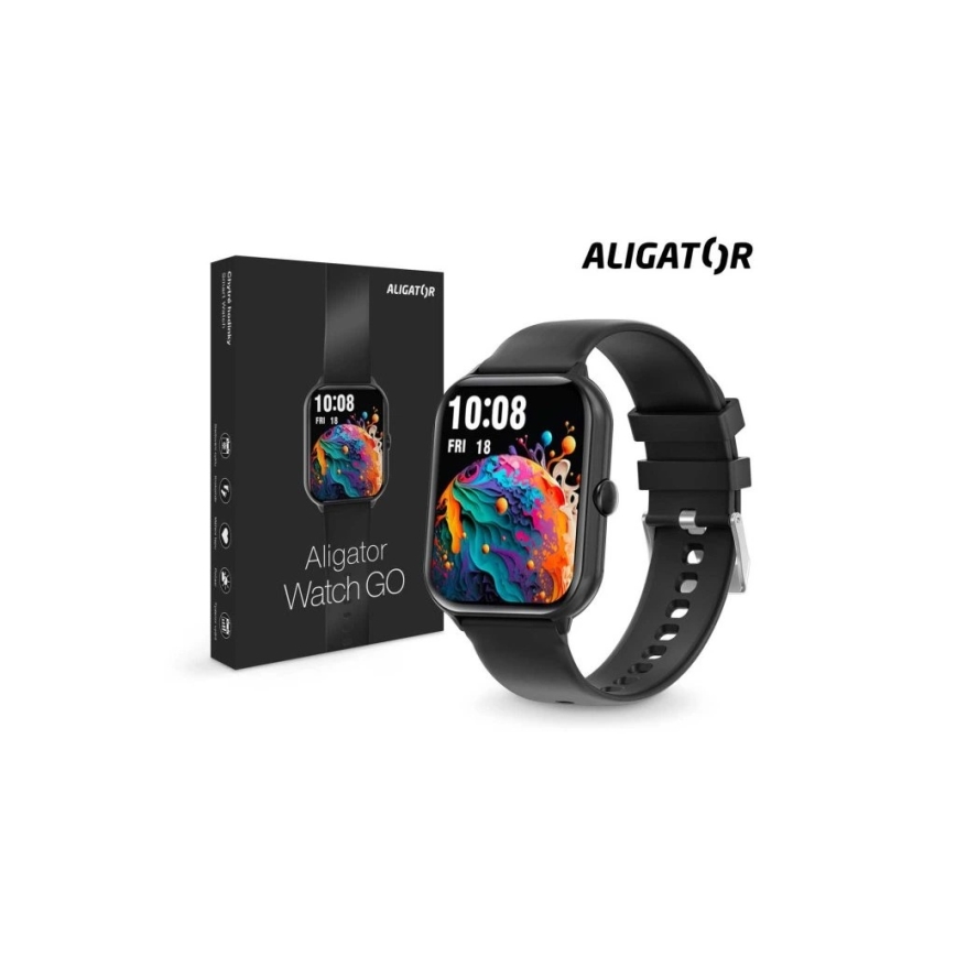Aligator AW10BK - Relógio inteligente Watch GO 220 mAh IP67 preto