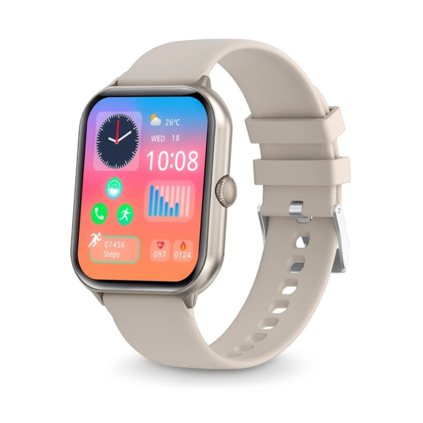 Aligator AW10SR - Relógio inteligente Watch GO 220 mAh IP67 creme