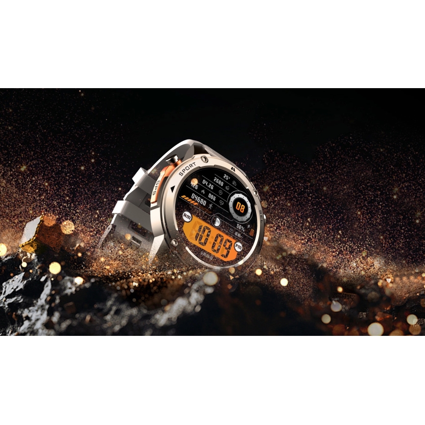 Aligator AW12SR - Smartwatch com GPS, bateria 500 mAh, certificação IP69K, prateado