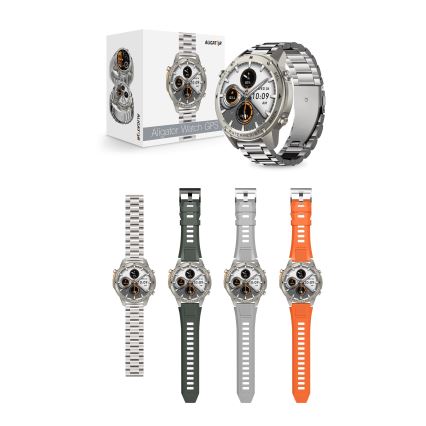 Aligator AW12SR - Smartwatch com GPS, bateria 500 mAh, certificação IP69K, prateado