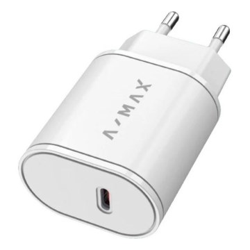 Aligator AX0001V - Adaptador de carga rápida A-MAX Power Delivery 20W USB-C, branco