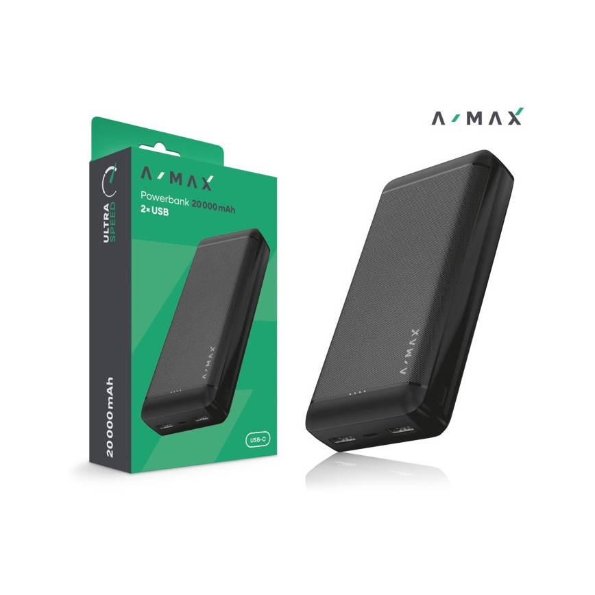 Aligator AX0003 - Power Bank A-MAX 10000 mAh 3,7V preto