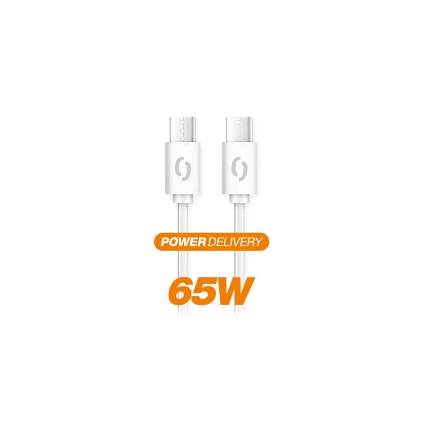 Aligator DATKP49 - Cabo USB-C para USB-C 65W Power Delivery 1,5 m branco