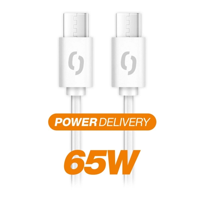 Aligator DATKP59 - cabo USB-C para USB-C com Power Delivery de 65 W, 2,5 m, branco