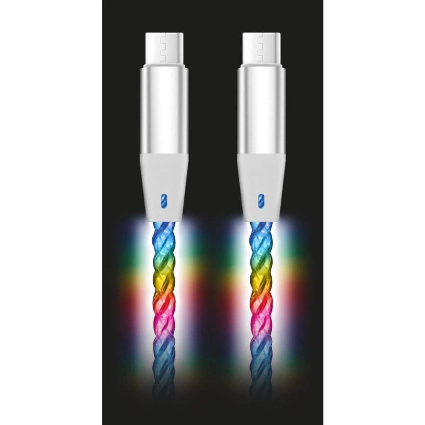 Aligator DATKP64 - cabo USB-C / USB-C com iluminação LED, 65 W Power Delivery, 0,5 m