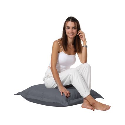 Almofada para chão 70x70 cm cinzento