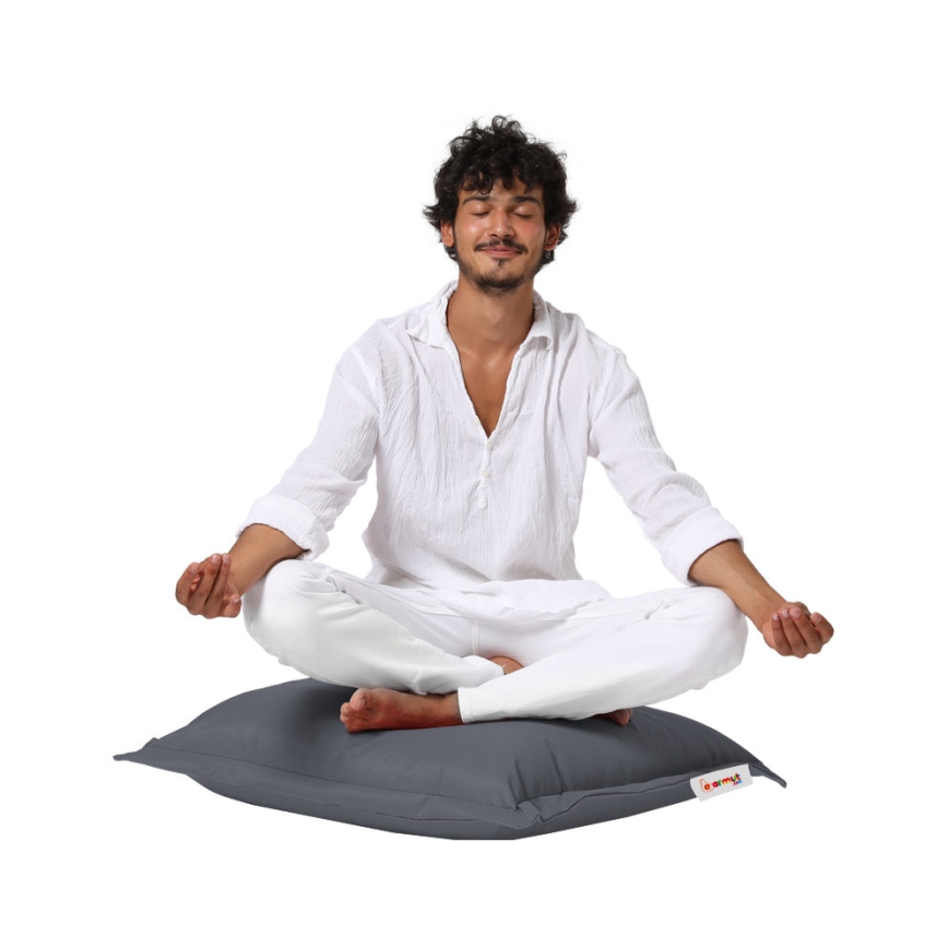 Almofada para chão 70x70 cm cinzento