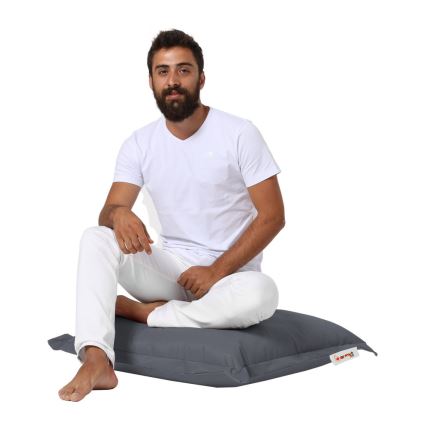 Almofada para chão 70x70 cm cinzento