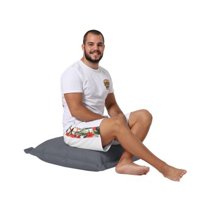 Almofada para chão 70x70 cm cinzento