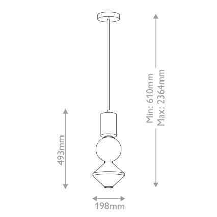 Alora Mood - Lustre LED suspenso em cabo BIJOU LED/20W/230V 3000K preto