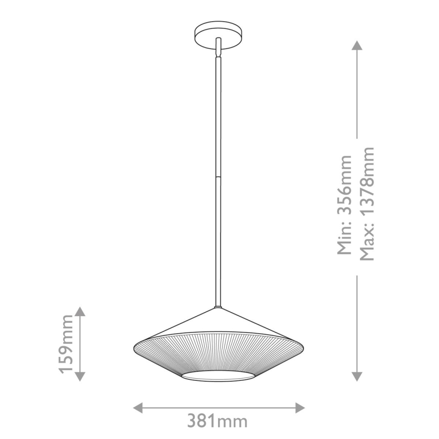 Alora Mood - Candeeiro suspenso DAPHNE 1xE27/60W/230V diâmetro 38,1 cm preto