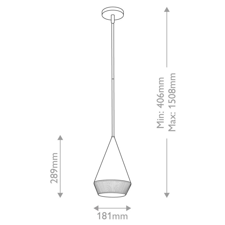 Alora Mood - Lustre em haste DAPHNE 1xE27/60W/230V diâmetro 18,1 cm preto/castanho