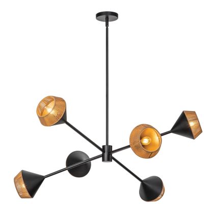 Alora Mood - Lustre de haste DAPHNE 6xE14/40W/230V preto/castanho
