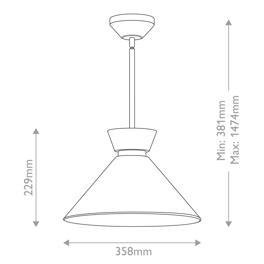 Alora Mood - Lustre em haste HALSTON 1xE27/60W/230V dourado