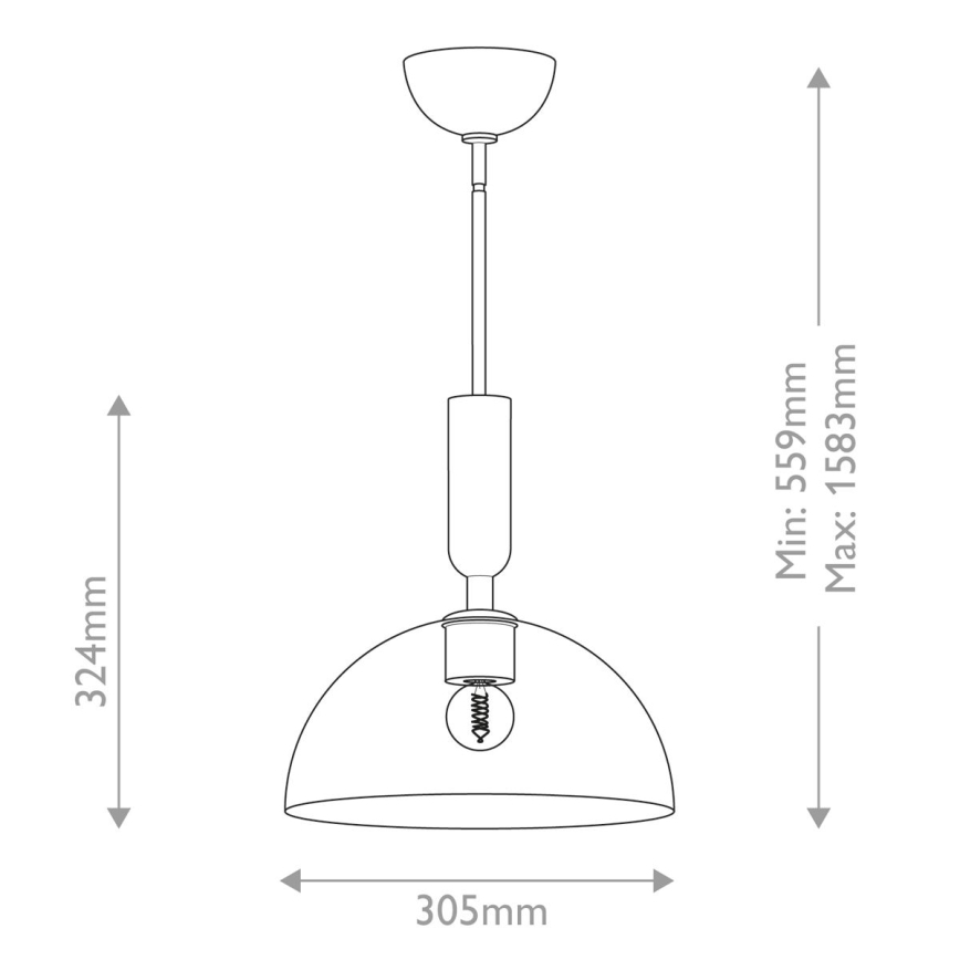 Alora Mood - Candeeiro suspenso JUDE 1xE27/60W/230V diâmetro 30,5 cm latão