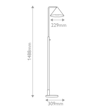 Alora Mood - Candeeiro de pé REMYCK 1xE27/60W/230V dourado