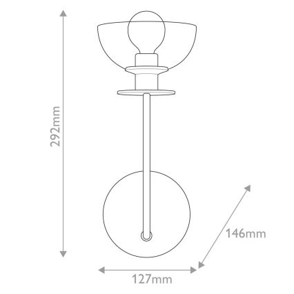 Alora Mood - Candeeiro de parede SYLVIA 1xE14/40W/230V preto