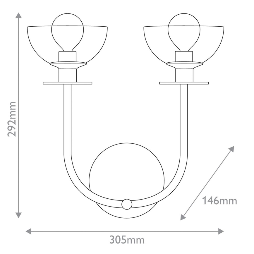 Alora Mood - Aplique de parede SYLVIA 2xE14/40W/230V dourado