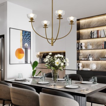 Alora Mood - Lustre em haste SYLVIA 4xE14/40W/230V dourado