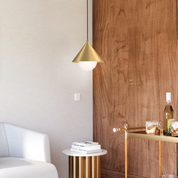 Alora Mood - Lustre pendente em cabo REMYCK 1xE27/60W/230V diâmetro 34,3 cm dourado