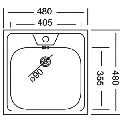 ALVEUS 1074634 - Cuba de cozinha ALLUX 48x48 cm aço inoxidável/satinado