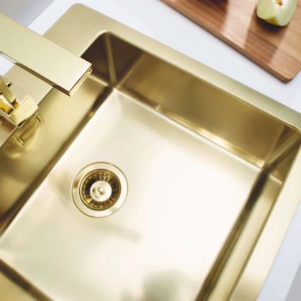 ALVEUS 1106867 - Lava-loiça de cozinha PURE 52,5x51,5 cm monarch dourado