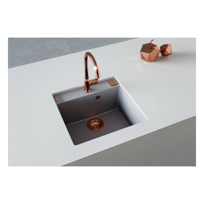 ALVEUS 1128395 - Lava-loiça de cozinha FORMIC 52x51 cm granito/branco