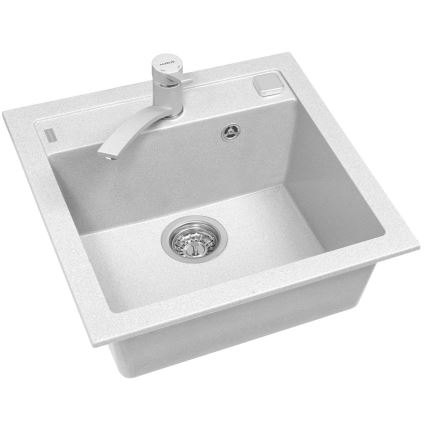 ALVEUS 1128395 - Lava-loiça de cozinha FORMIC 52x51 cm granito/branco