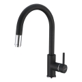 ALVEUS 1129022 - Torneira de lavatório com pulverizador extensível DELOS 38 cm granito/preto