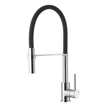 ALVEUS 1129024 - Torneira de cozinha com bica flexível ELIA 45 cm cromo brilhante/preto