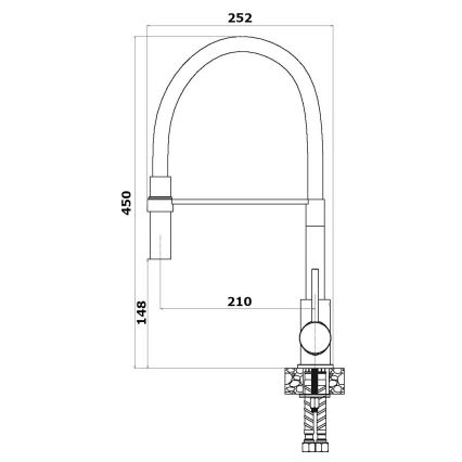 ALVEUS 1129024 - Torneira de cozinha com bica flexível ELIA 45 cm cromo brilhante/preto