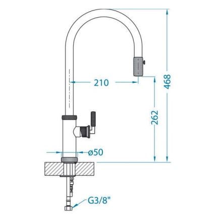 ALVEUS 1132179 - Torneira de lavatório com pulverizador extensível NERINA 46,8 cm aço inoxidável/preto