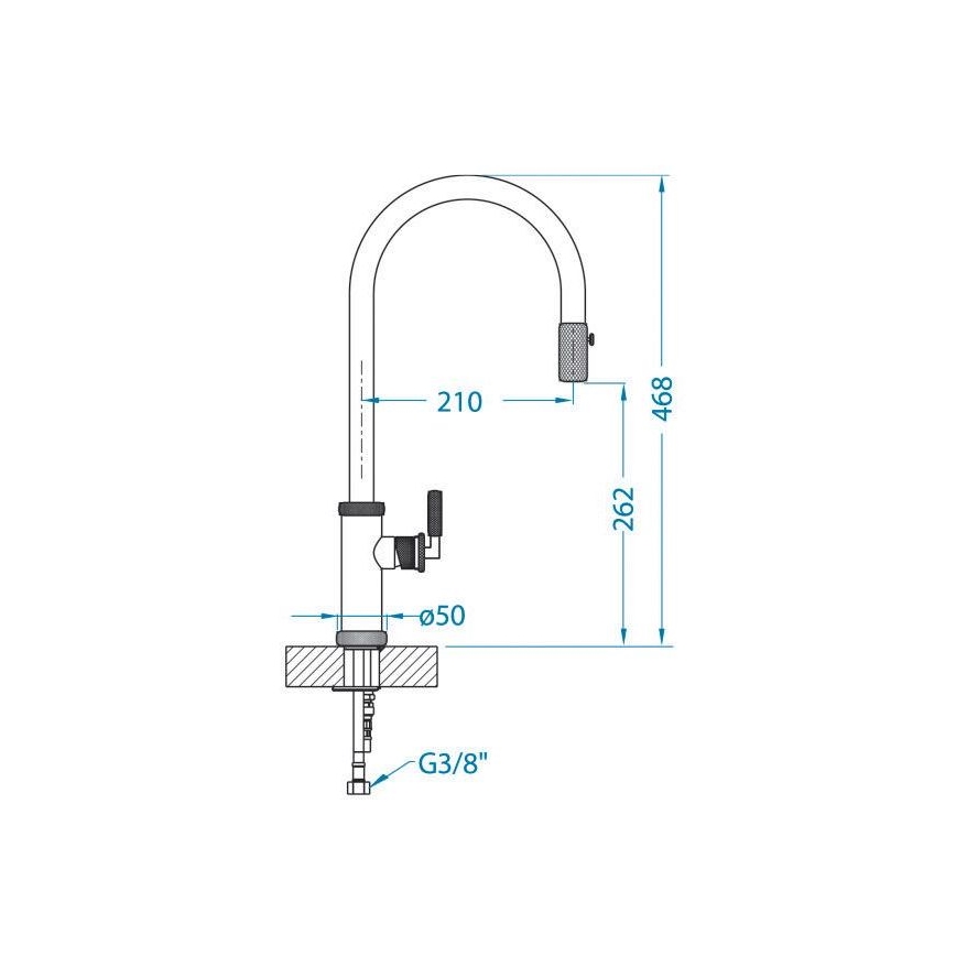 ALVEUS 1132179 - Torneira de lavatório com pulverizador extensível NERINA 46,8 cm aço inoxidável/preto
