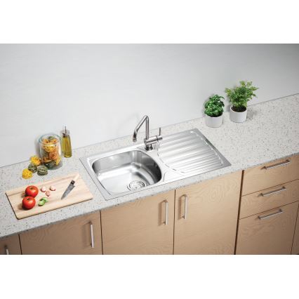 ALVEUS 1136534 - Cuba de cozinha BASIC 78 x 43,5 cm inox/satinado, ralo pequeno
